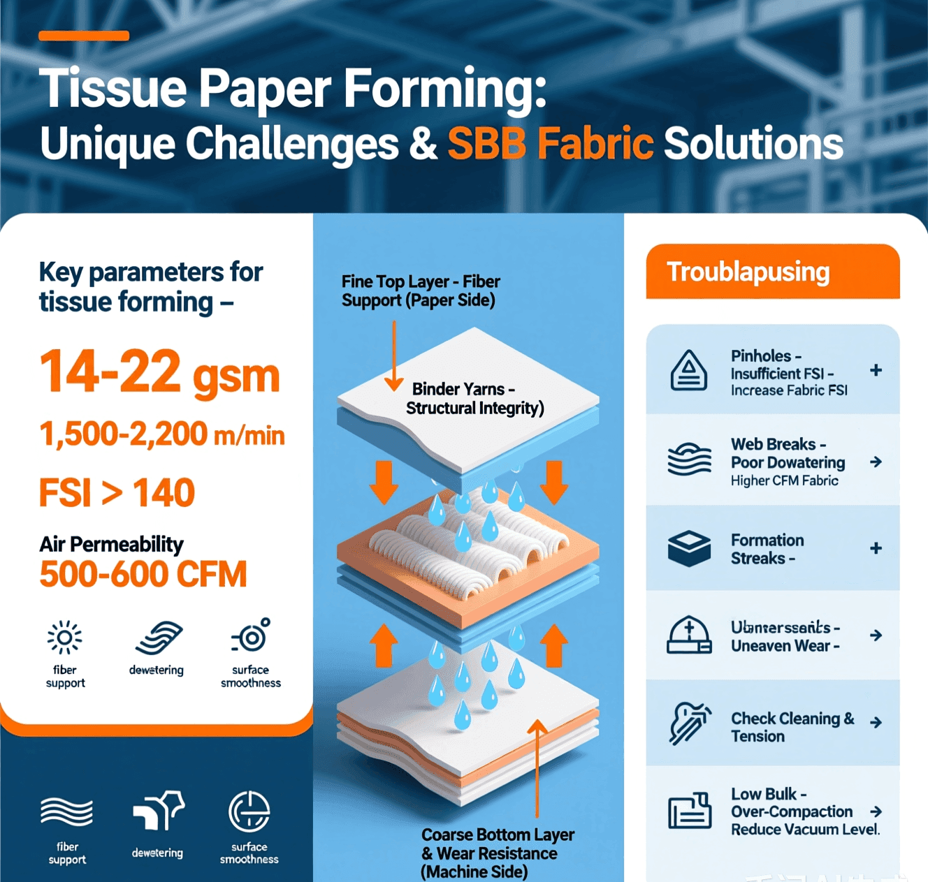 Tissue Paper Production: Optimizing Forming Fabric Selection