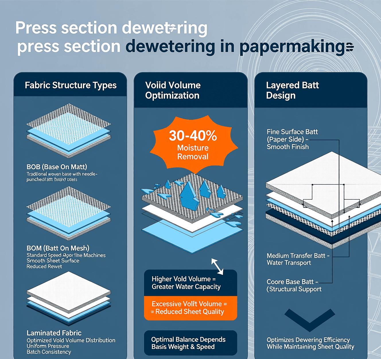 Press Fabric Technology: Maximizing Nip Dewatering Efficiency
