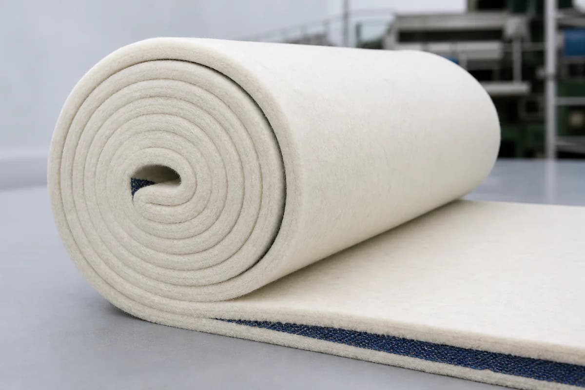 BOM Press Fabric overall view — BOM (Batt-on-Mesh) Press Fabric Polyamide / Polyester structure