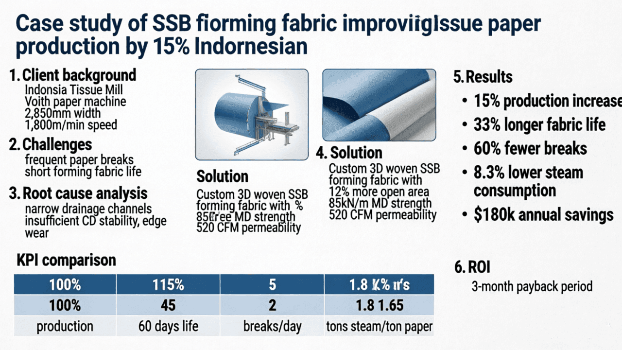 SSB Forming Fabric Boosts Tissue Production by 15%