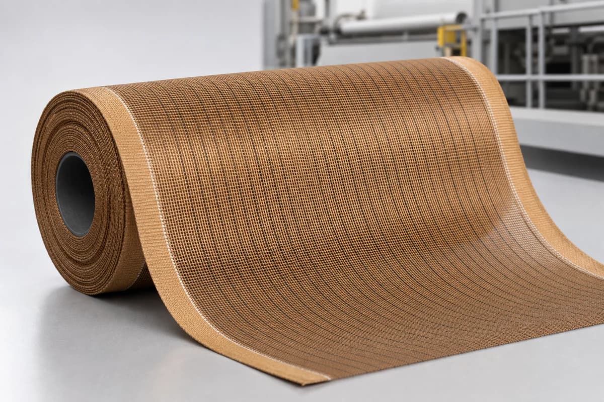 Anti-static Dryer Fabric overall view — Anti-static Dryer Fabric Polyester with Carbon-Filled Conductive Yarns structure