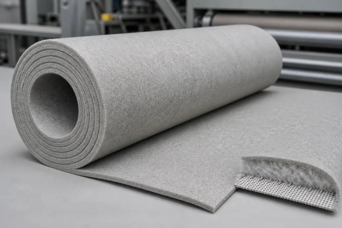 Needle Felt Press Fabric overall view — Needle Felt Press Fabric 100% Polyamide Needled Batt on Woven Base structure